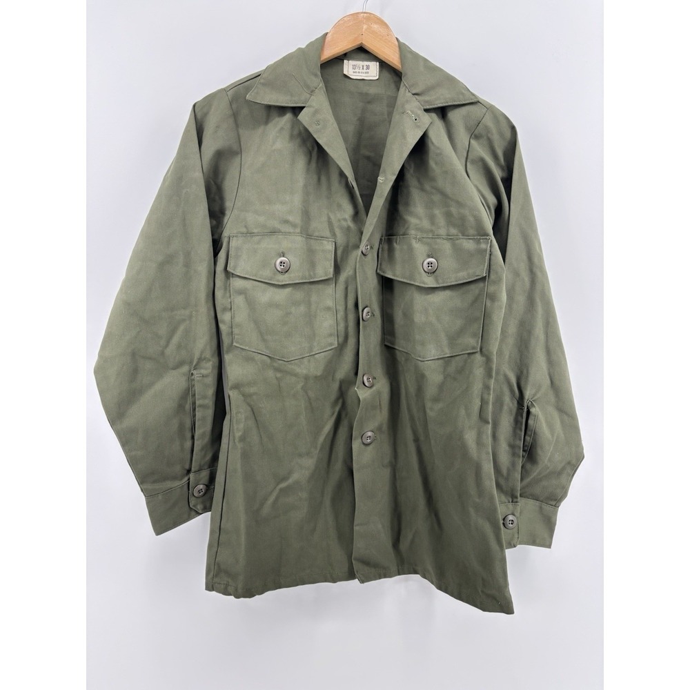 OG 507 Military Durable Press Utility Vintage Vietnam Mans Shirt 13.5x30 NOS